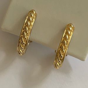 Gold-tone Contour Clip- On Earrings